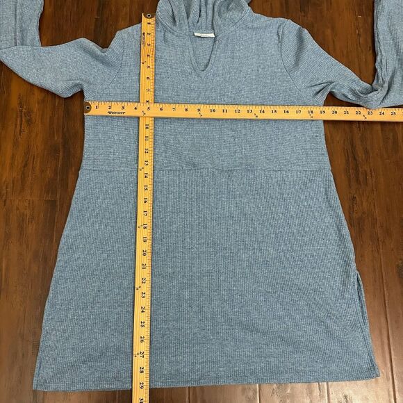 J. JILL Hooded Ribbed Knit Tunic Sweater Long Sleeve in Blue - Picture 9 of 9